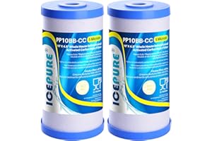 ICEPURE 5 Micron 10" x 4.5" Whole House Water Filter Compatible with GE FXHTC, GXWH40L, RFC-BBSA, W50PEHD, GXWH35F, GNWH38S, Dupont WFHD13001, R50-BB, Pack of 2
