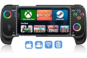 Wireless Phone Controller for iPhone/Android No Deadzone, Mobile Gaming Controller Support Xbox Game Pass, PlayStation, Steam