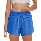 DOCUMO Girl's Athletic Shorts with Liner Zipper Pockets Quick Dry Running Shorts Sports Active Shorts for Teen Girls