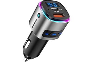 (Upgraded Version) FM Transmitter Bluetooth, SONRU Bluetooth Car Adapter [PD 30W & QC3.0 18W], Wireless FM Radio Transmitter, Hands-Free Calling, Siri Google Assistant, TF Card