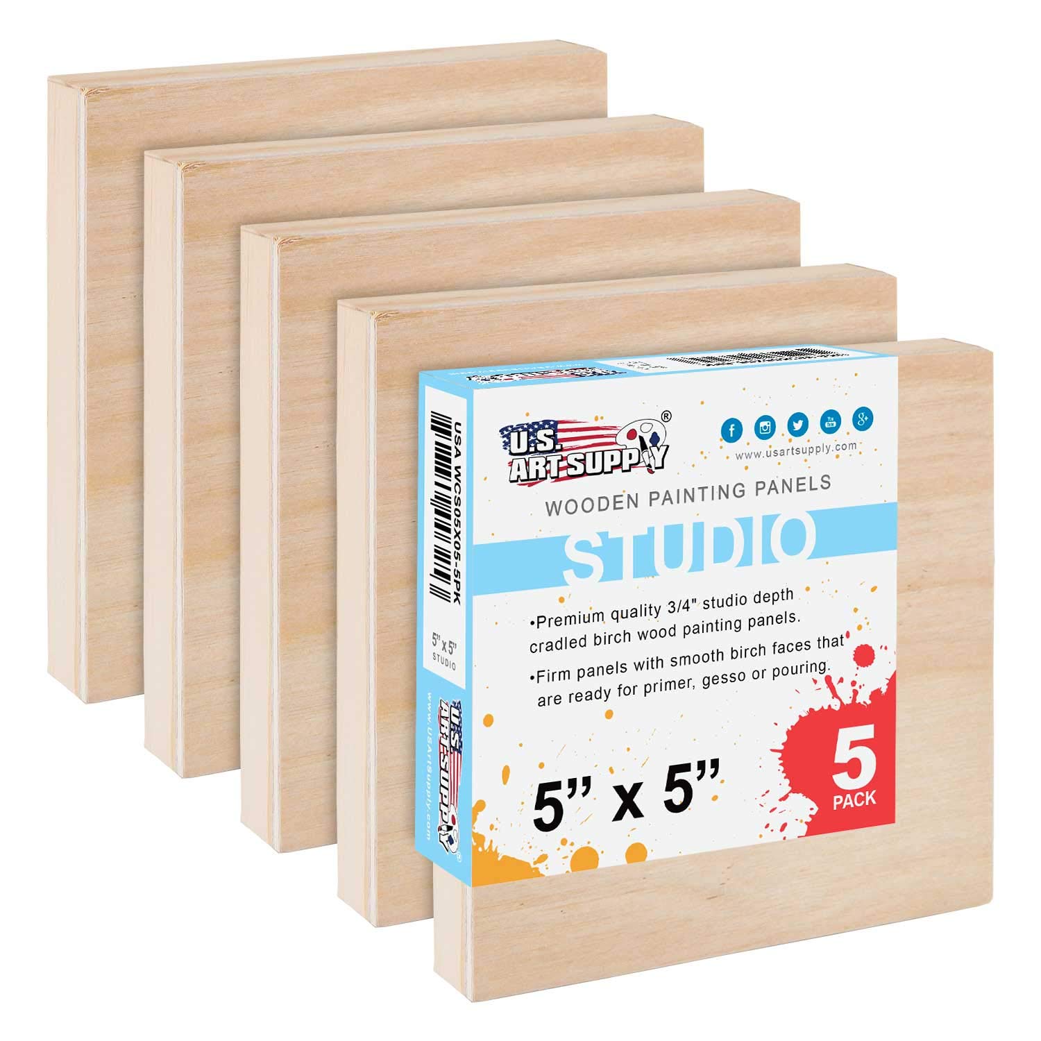 Art Supply 20 x 20 Birch Wood Paint Pouring Panel Boards U.S Painting