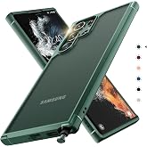 TOCOL for Samsung Galaxy S22 Ultra Case, Translucent Matte Hard Back [Military Grade Shockproof] [Anti-Scratch &amp; Anti-Fingerprint] Slim Fit Protective Cover for Galaxy S22 Ultra Case 6.8'', Green