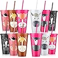 Mifoci Horse Party Favors Horse Cups with Lid Straw 24 oz Plastic Drink Cups Bulk Reusable Horse Tumblers for Horse Theme Party Supplies Christmas Thanksgiving Birthday Gifts(12 Pack)