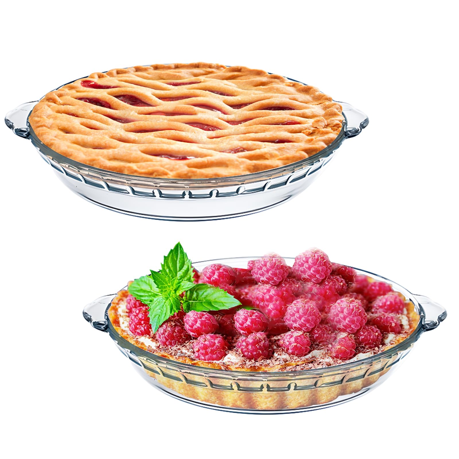 Photo 1 of ** ONLY 1**
TRBIDRBO 7" Glass Pie Pan for Baking with Handles Easy Grab 2PCS Round Pie Baking Dishes for Apple Pie Pumpkin Pie Salads Desserts Serving Plates