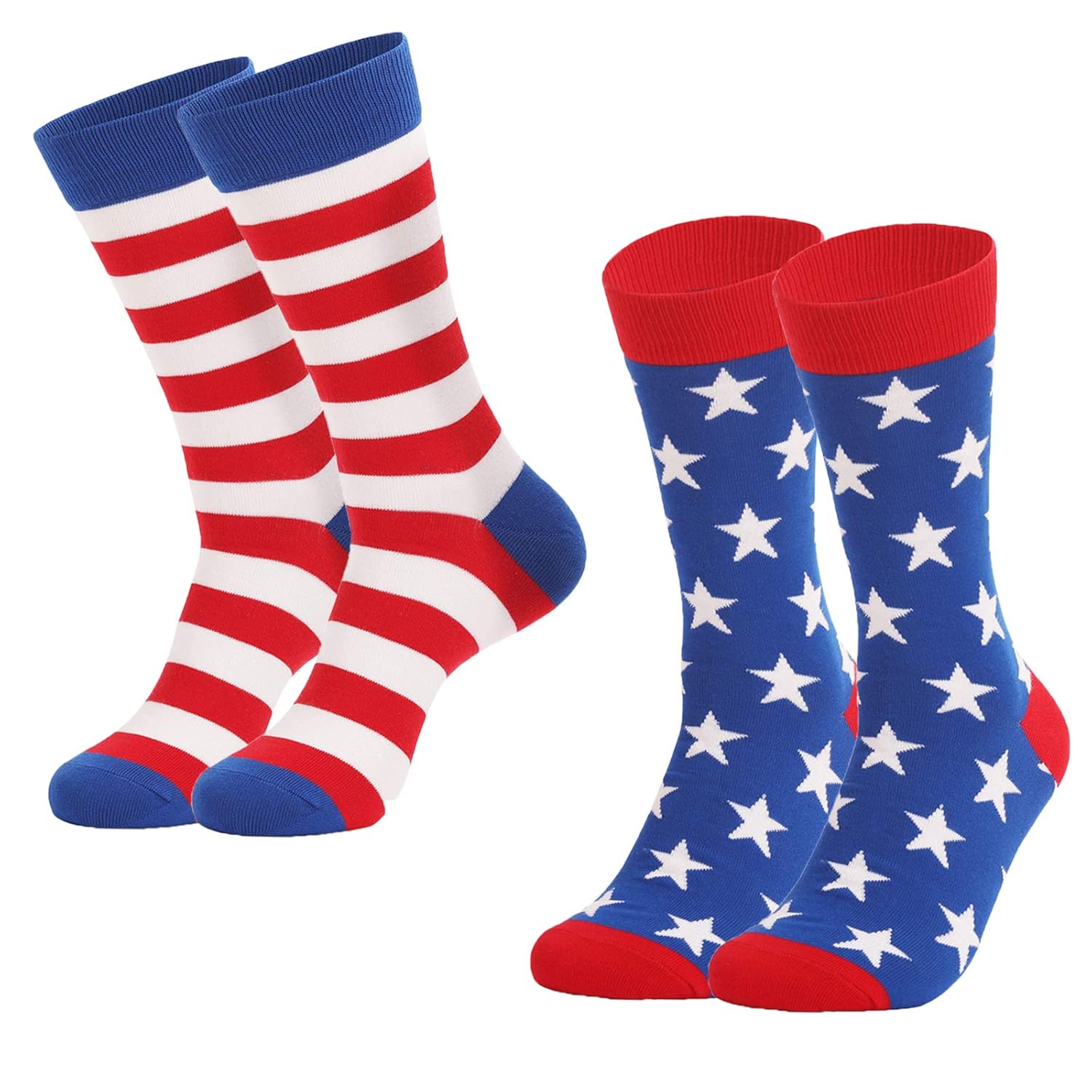 American Flag Socks Men's Fun Patriotic Flag Stars Novelty Funny Crazy