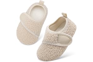 Scurtain Toddler Warm Winter House Slippers Baby Boys Girls Indoor Home Slippers Cozy Lightweight Non-Slip Shoes For Infant Kids Plush Linned
