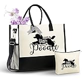 InnoBeta Poodle Gifts, Poodle Gifts for Women, Canvas Tote Bag with Top Zipper Closure and Shoulder Strap for Birthday, Mother's Day, Christmas