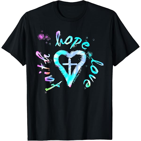 Beopjesk Women's Faith Hope Love Graphic T-Shirt - Casual Cross Daisy Butterfly Tee