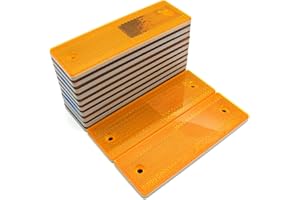 MFC PRO Stick-On Trailer Reflector, Reflective Yellow (Yellow/12Pcs, Sticker/Screw Mount)