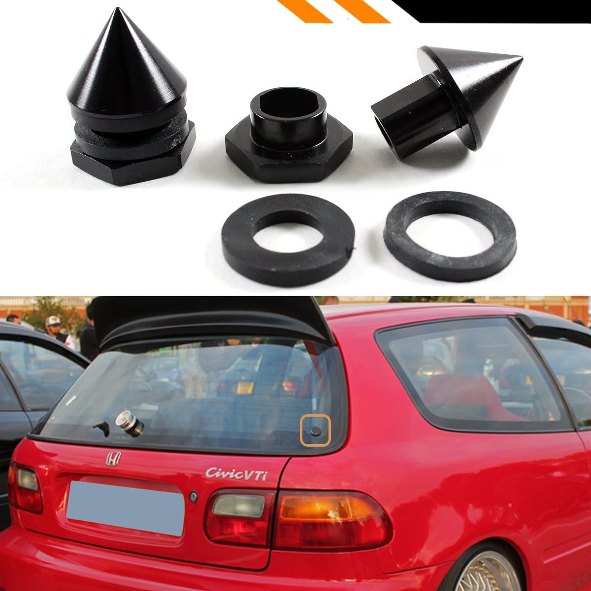 Amazon Com Cuztom Tuning Fits For 1992 1995 Honda Civic Eg6 Hatchback 1997 2001 Honda Cr V Rear Windshield Glass Strut Hardware Repair Kit Spiked Style Automotive