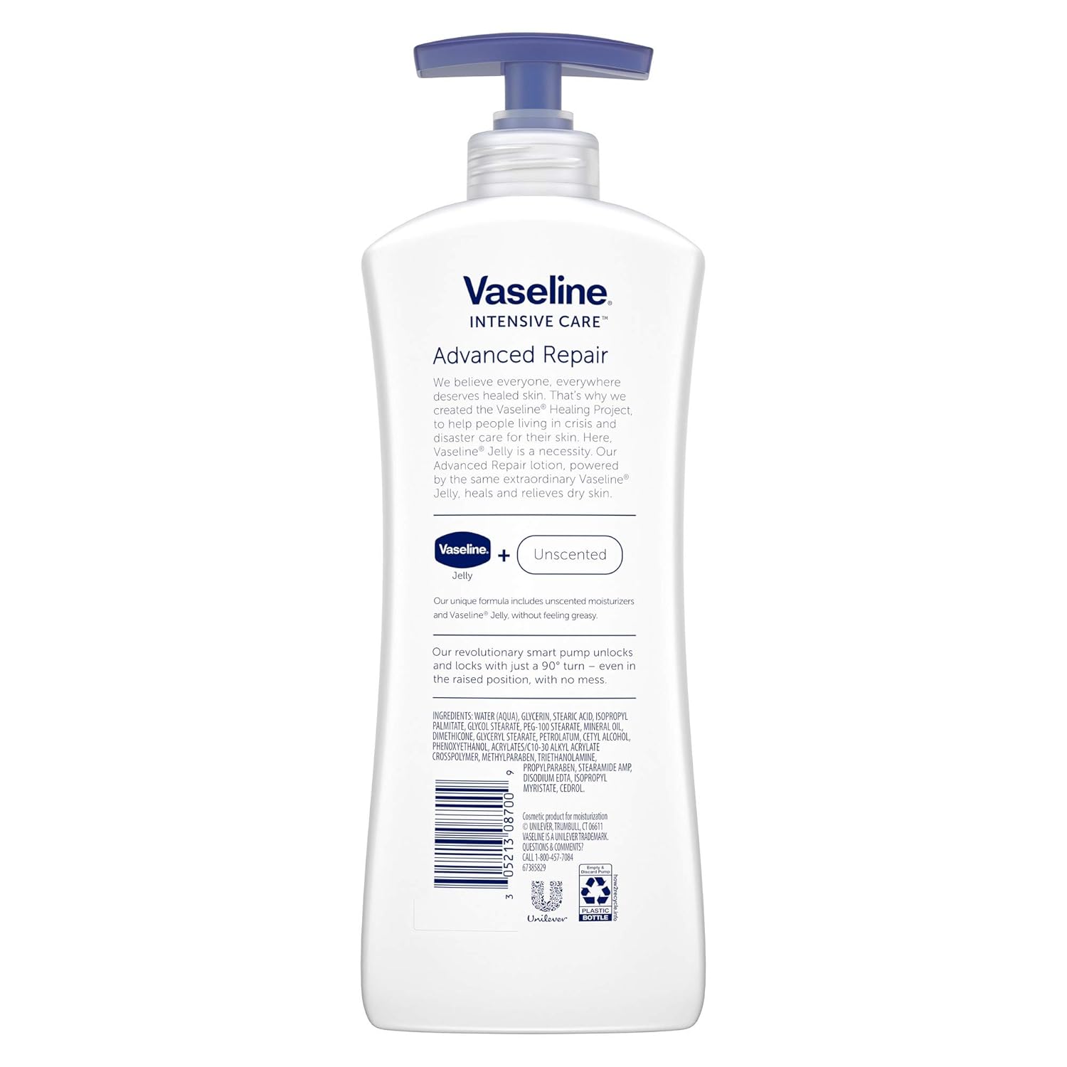 Vaseline Intensive Care Advanced Repair Lotion For Dehydrated Skin Unscented Dry Skin Lotion Repairs Skin in Just 5 Days 20.3 oz 3 count : Beauty