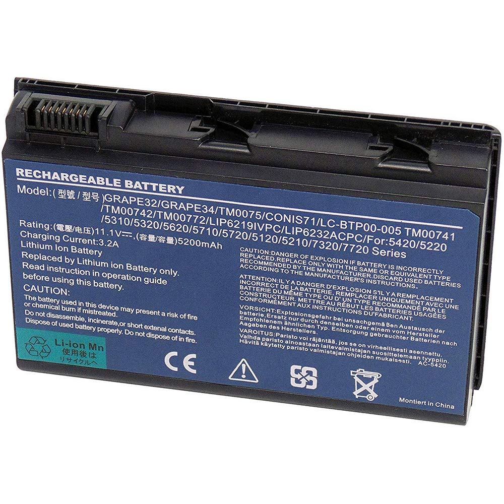 XITAIAN 5200mAh GRAPE32 TM00741 Replacement Laptop Battery for ACER Extensa 5120 5210 5220 5230 5235 5420 5430 5610 5620 5630 7120 7420 7620