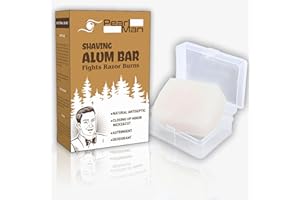 Pearl Shaving Alum Bar (Fitkari) - 100g | 100% Pure Natural Alum Stone | Gentle & Effective Aftershave| Ideal for Razor Burn Relief | Chemical-Free Shaving Aid, white