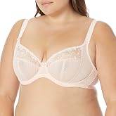Elomi Womens Elomi Women&rsquo;s Charley Plunge Bra: Floral Embroidery, Low Plunge, Dd+ Bras
