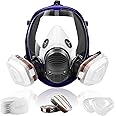 SupMusk Full Face Respirator Mask with Filters, Anti-Fog Lens Anti-Gas Anti-Dust Gas Mask Against Vapours & Particles, Paint