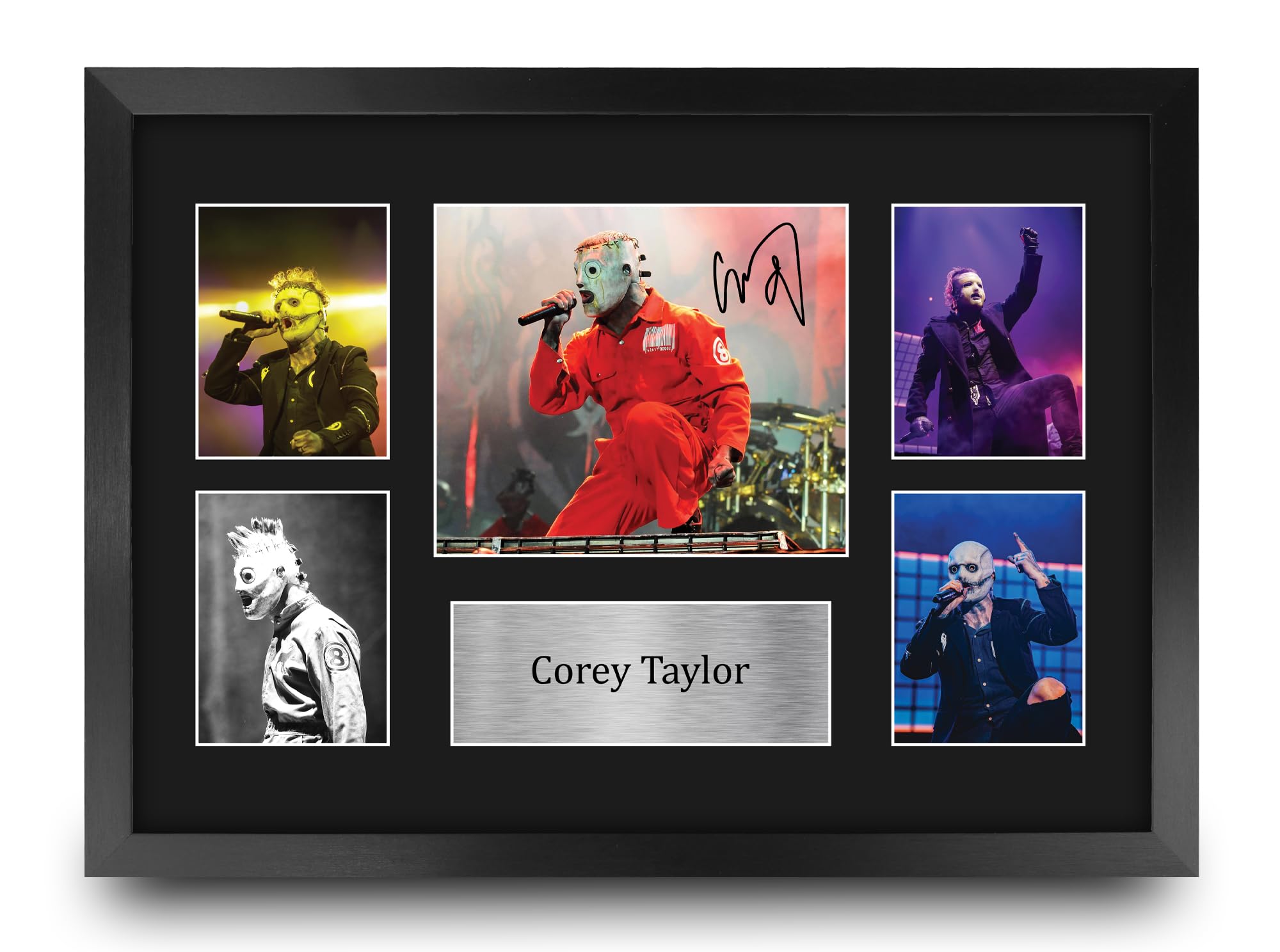 HWC Trading FR A3 Corey Taylor Gifts Printed Signed Autograph Picture for Music Memorabilia Fans - A3 Framed