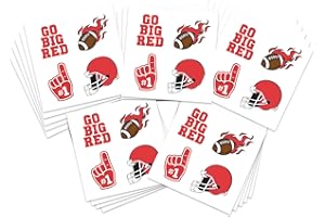 FashionTats Sport Spirit Temporary Tattoos | 100 Tattoos | MADE IN THE USA | Skin Safe | Removable (Red Finger)