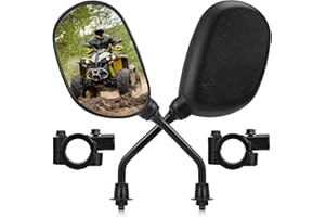 Kemimoto ATV Accessories Rear View Mirror 360 Degrees Ball-Type Rearview Mirror with 7/8" Handlebar Mount Clamp Compatible wi