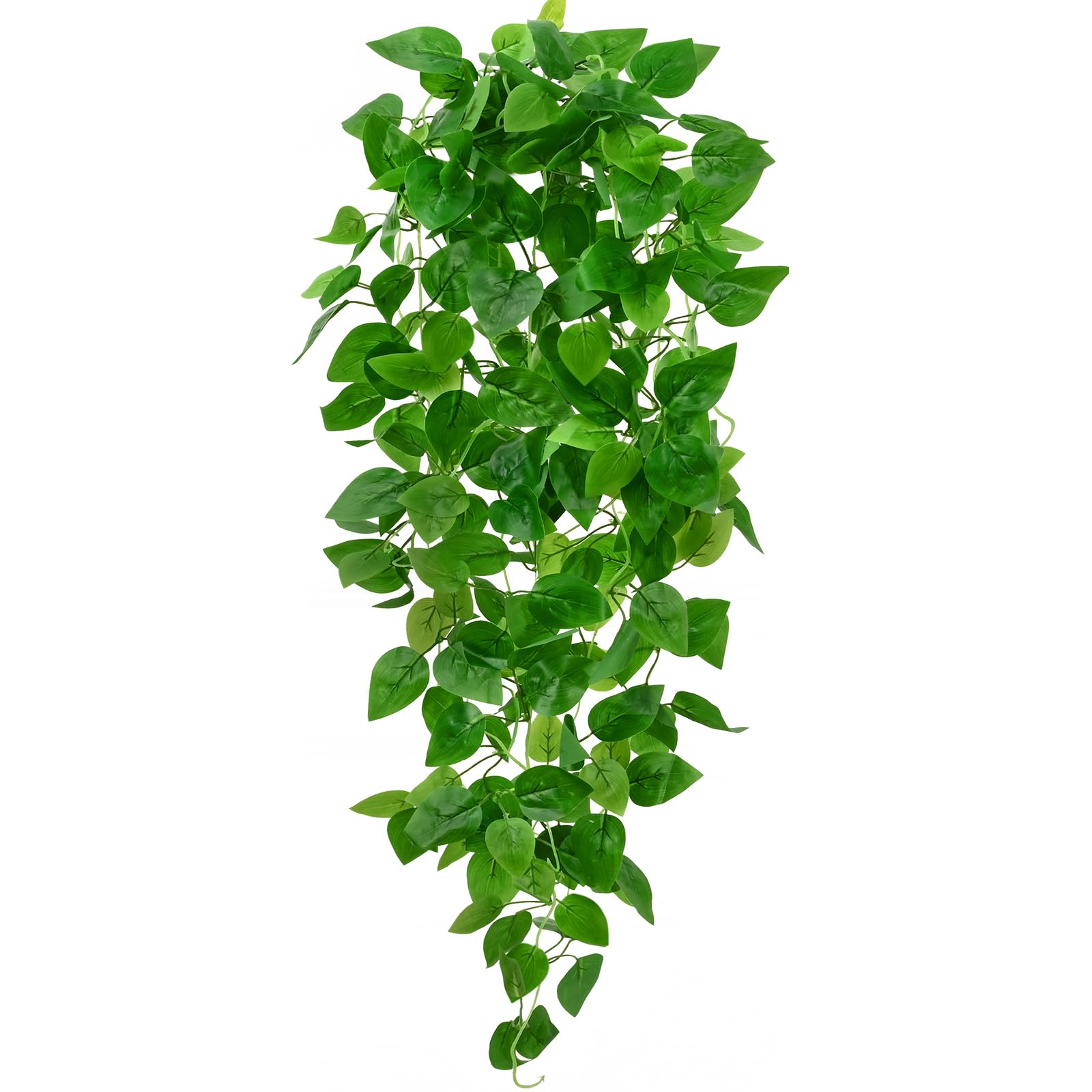 Photo 1 of BLEUM CADE 1Pcs Fake Hanging Plants, 9 Branch Artificial Hanging Plant, Lush Faux Pothos Vines for Home Room Wall Shelf Porch Outdoor Indoor Decor (No Baskets)