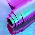 Flyhill Iridescent Purple Wrapping Paper Roll- 17 Inches x 32.8 Feet - Metallic Holographic Shiny Sparkle Gift Wrap for Birthday,Baby Shower,Holiday,Bridal Shower,Christmas