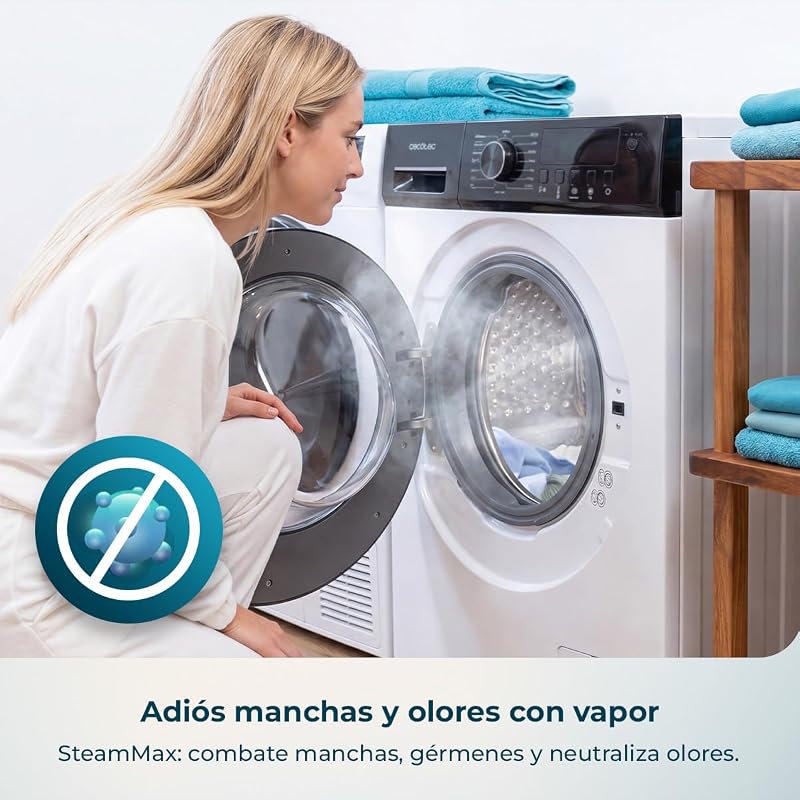 Bolero Dresscode 6150 Inversor de Máquina de Lavar de Lavar de Carga Frontal Um Kit HairCatch. 1650W, 1000 rpm, 12 programas, motor Inverter Plus, Steam Max, Drum Clean, Delay Start e Child Lock.