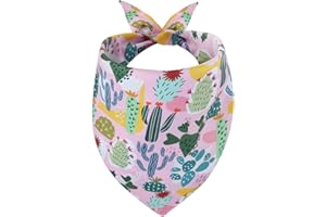 Gofshy Spring Summer Dog Bandana-1PCS Tropical Plant Printing Dog Scarf Triangle Adjustable Breed Puppy Bandana Bib Handkerchief for Large Medium Girl Boy Dogs Pets Gift