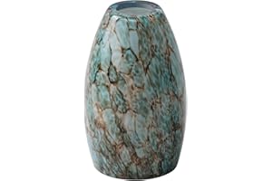 MIAOMEIO Fixture Replacement Globe Shade,Lampshade for E26 Base 1-5/8 Inch Fitter, Color Art Glass Oval Lampshade Cover for Pendant Kitchen Wall Sconce Chandelier Vanity Light (1, Agate Blue)