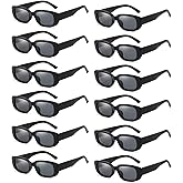 QYVEWY 12 Pack Color Rectangle Sunglasses Bulk 90s Y2K Trendy Sun Glasses for Bachelorette Party