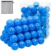 Bac-kitchen Plastic Golf Balls Practice Limited Flight Golf Training Ball Hollow Swing Practice Indoor Golf Balls with Mesh Drawstring Bag for Backyard Driving Range or Outdoor