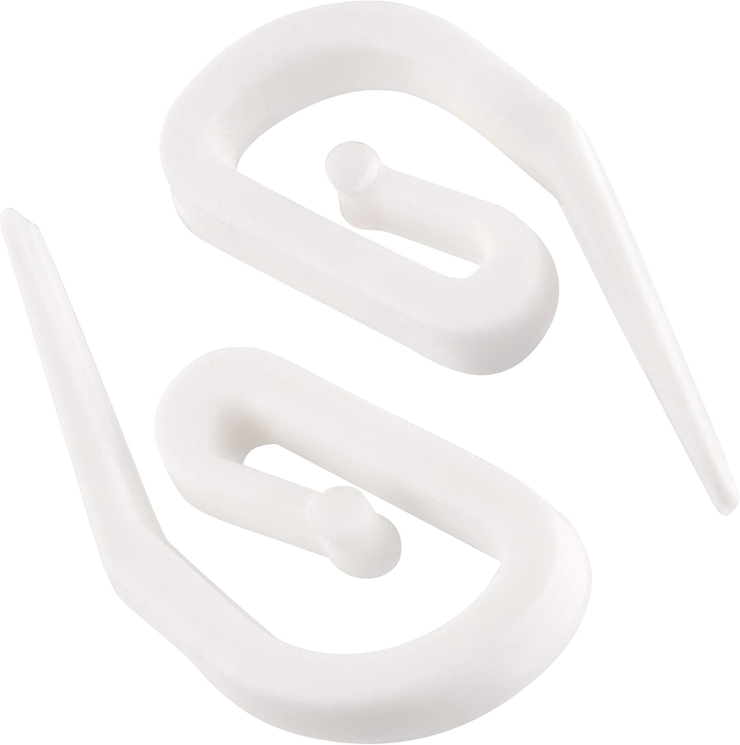 White Plastic Curtain Hooks, White 100pcs, 3.2 cm