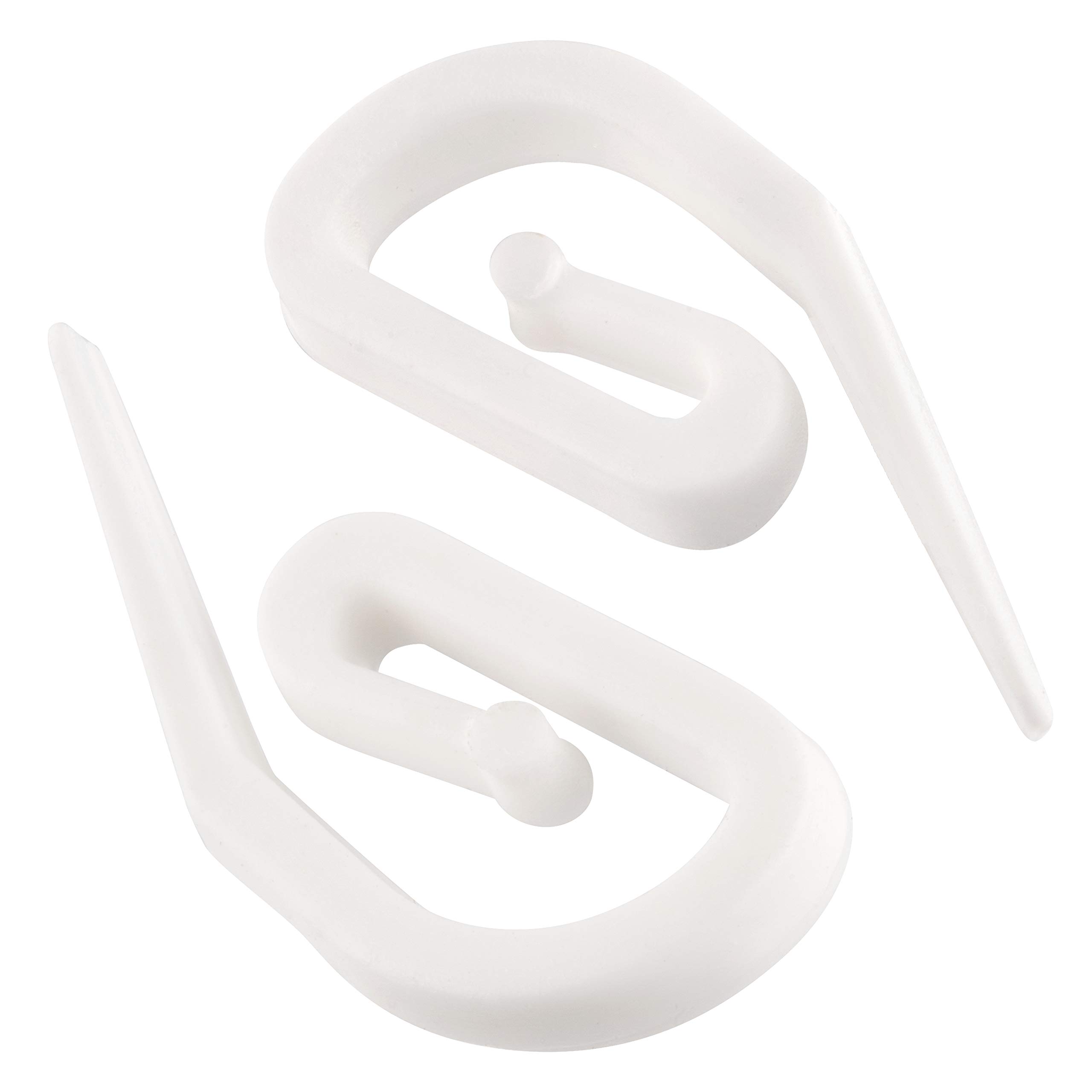 White Plastic Curtain Hooks | Hooks For Pencil Pleat, Window, Door & Shower Curtains | Heavy Duty Hook for Header Tape & Drapery | Pack of 100-3.2 x 1.2cm | The Bead Shop - A UK Brand