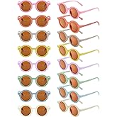 Frienda 16 Pairs Toddler Sunglasses Valentines Classroom Gift Round Kids Sunglasses Bulk for Boy Girl Beach Outdoor Sport