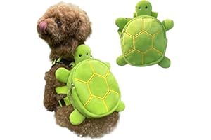 Dog Backpack Harness, Turtle Shape Dog Backpack Cute Doggie Backpack Carrier for Small Medium Dogs Breathable Dog Backpack fo