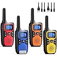 Wishouse Walkie Talkies for Adults Long Range-Rechargeable 4 Pack 2 Way Radios, Hiking Accessories Camping Gear Xmas Birthday Gift for Kids Family with Lamp,SOS Siren,NOAA Weather Alert,Easy to Use