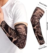TSHAOUN 10pk Fake Tattoo Sleeves Art Arm Stockings Nylon Elastic Sun Block for view 2
