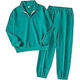 Kilrygh Girls Clothes 7-14 Years Sweat Suits and Sweatpants 2Pcs Girls Fall Winter Outfits