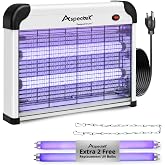 ASPECTEK 20W Electric Bug Zapper, Fly Trap and Mosquito Killer for Indoor and Covered Outdoor Spaces, Patio, Garage, Includes 2 Replacement Bulbs, Effective Gnat, Moth and Insect Control