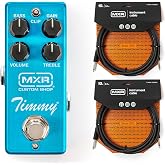 MXR CSP027 Timmy Overdrive Pedal - Bundle with 2 MXR Instrument Cables
