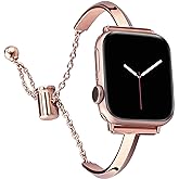 PlusRoc Stainless Steel Band Compatible with Apple Watch Band 38mm 40mm 41mm 42mm 44mm 45mm 46mm 49mm iWatch SE Series 11 10 9 8 7 6 5 4 3 2 1, Slim Versatile Bangle Bracelet for Women