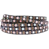 LOAMLIN WS2812B IC RGB 5050SMD ECO Individual Addressable LED Strip Light, 16.4FT 300LED 60LED/m Flexible Full Color IP30 DC5V Black PCB for DIY Project (No Power Adapter or Controller)
