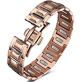 Jecanori 5X Pure Copper Magnetic Bracelet for Men - Upgraded Magnets & Butterfly Clasp, Adjustable Length with Sizing Tool
