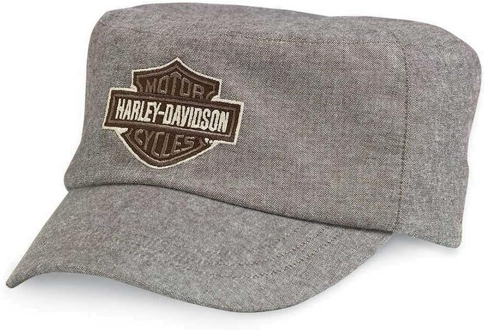 HarleyDavidson Men's Bar & Shield Logo Flat Top Cap Hat Brown. 97893