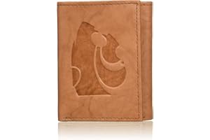 Rico Industries NCAA Alabama Crimson Tide Embossed Leather Trifold Wallet, Tan