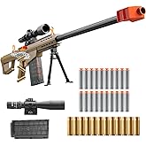 Kyliandi Soft Bullet Toy Gun Sniper Rifle with Scope Realistic Shell ejecting Foam Blaster Fake Gun Shotgun Dart Pellet Shooting Game for Boys Teen Adults Gifts Age 8+ 10 12 Year Old (Brown)