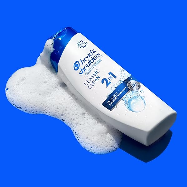 HEAD & SHOULDERS ANTI-DANDRUFF SHAMPOO AND CONDITIONER, CLASSIC CLEAN 2-IN-1, 1% PYRITHIONE ZINC, FLAKE CONTROL, DEEP CLEAN, SCALP CARE, FRESH SCENT, 8.45 FL OZ