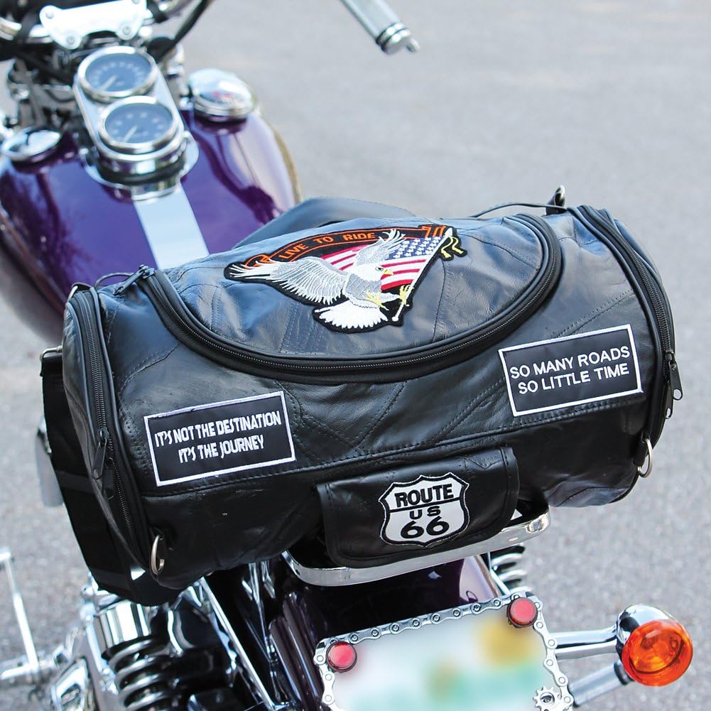 diamond plate buffalo leather saddlebags