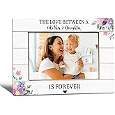 WTOGQ Mother Daughter Picture Frame, Mother's Day Birthday Memorial Gifts for Mom, Mom Photo Frame 4x6, The Love Between a Mother and Daughter is Forever Wooden Photo Picture Frames