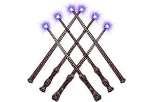 EZVYAO Light Up Magic Wand with Sound Wizard Witch Illuminating Toy Party Cosplay Accessory 6PCS, Mixed