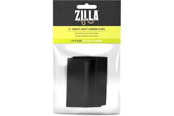 Zilla 100111647 Reptile Terrarium Covers Heavty Duty Screen Clips, Lg 30G+, 2-pk