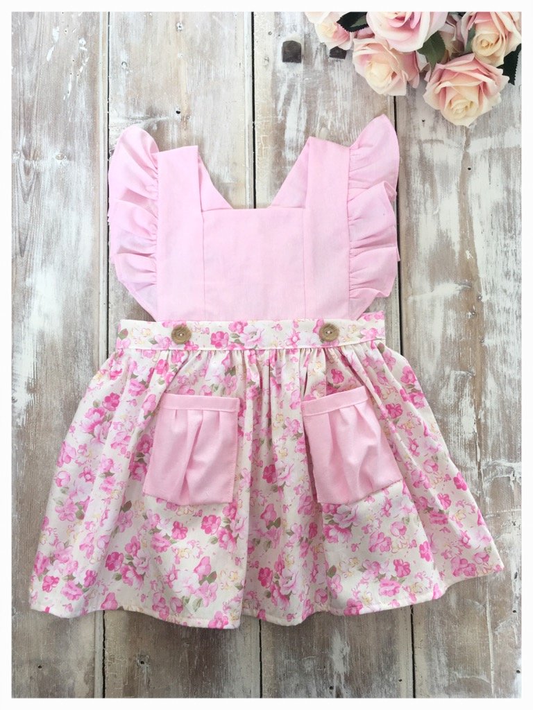 girls pink pinafore dress